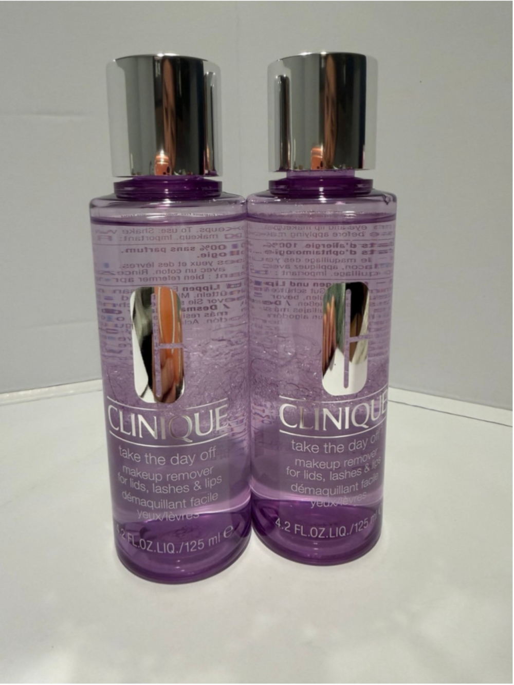 2 X Clinique Take the day off Makeup Remover For Lids, Lashes & Lips 4.2 oz/125m